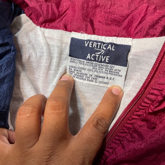 Vintage Vertical Active Windbreaker Jacket Size Medium 10-12 - Picture 5 of 8
